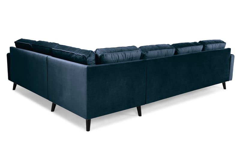 Monroe 5-personers Vendbar U-formet Hjørnesofa med Divan i Fløjl - Blå - Møbler - Sofaer - Hjørnesofa - Hjørnesofa med chaiselong