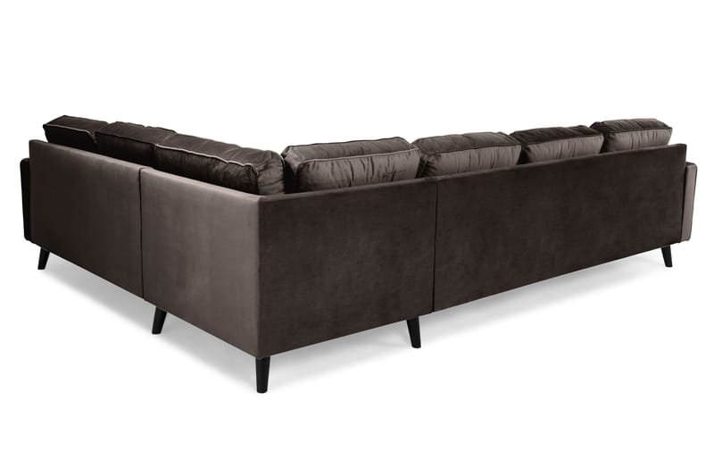 Monroe 5-personers Vendbar U-formet Hjørnesofa med Divan i Fløjl - Brun - Møbler - Sofaer - Hjørnesofa - Hjørnesofa med chaiselong