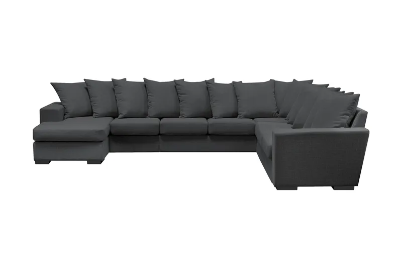 Nebraska Hjørnesofa med Chaiselong Vendbar Løse Puder, Mørkegrå