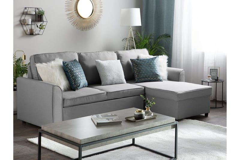 Nesna Hjørnesofa 228 cm - Grå - Møbler - Sofaer - Sovesofaer - Hjørnesovesofa