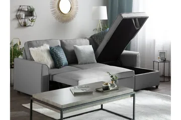 Nesna Hjørnesofa 228 cm - Grå - Møbler - Sofaer - Sovesofaer - Sovesofa chaiselong