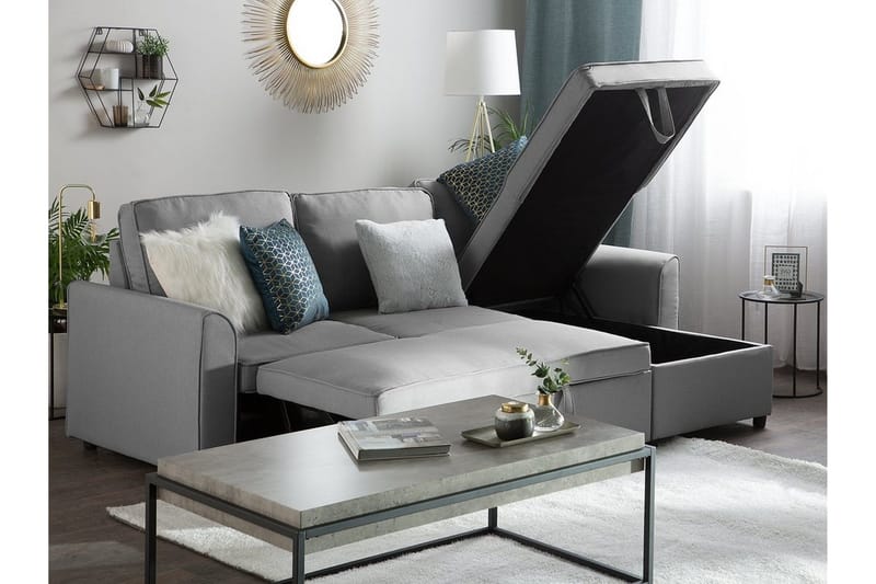 Nesna Hjørnesofa 228 cm - Grå - Møbler - Sofaer - Sovesofaer - Hjørnesovesofa