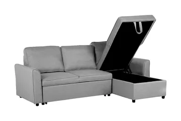 Nesna Hjørnesofa 228 cm - Grå - Møbler - Sofaer - Sovesofaer - Sovesofa chaiselong
