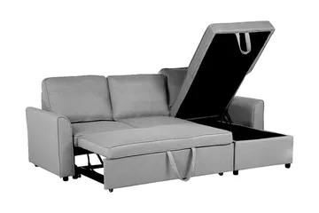 Nesna Hjørnesofa 228 cm - Grå - Møbler - Sofaer - Sovesofaer - Sovesofa chaiselong