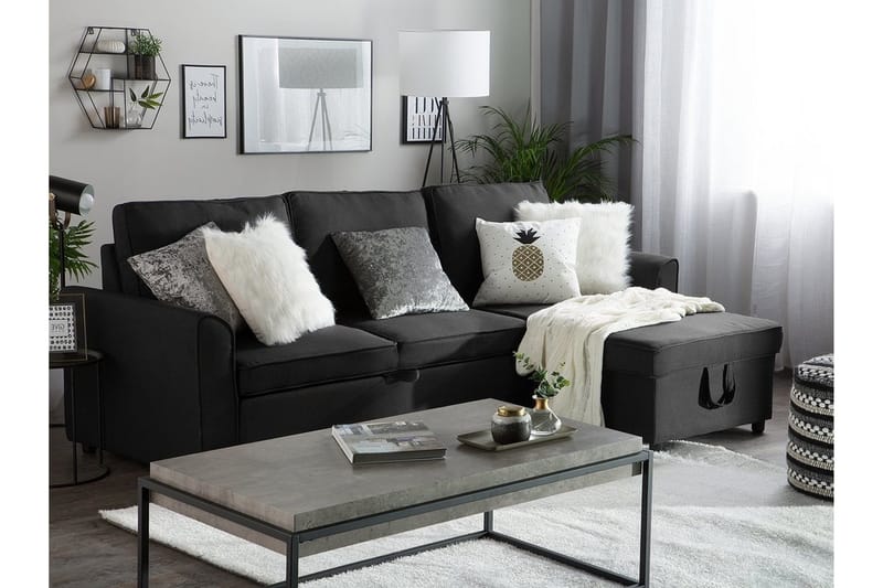 Nesna Hjørnesofa 228 cm - Sort - Møbler - Sofaer - Hjørnesofa