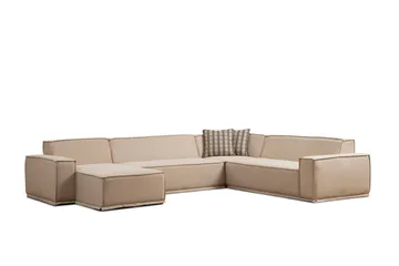 Nightcap Hjørnesofa med Chaiselong 5-personers - Beige - Møbler - Sofaer - Modulsofaer - Komplet modulsofa
