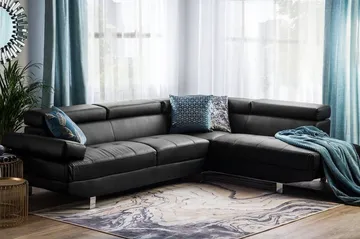 Norrea Hjørnesofa 261 cm - Sort - Møbler - Sofaer - Sofa med chaiselong