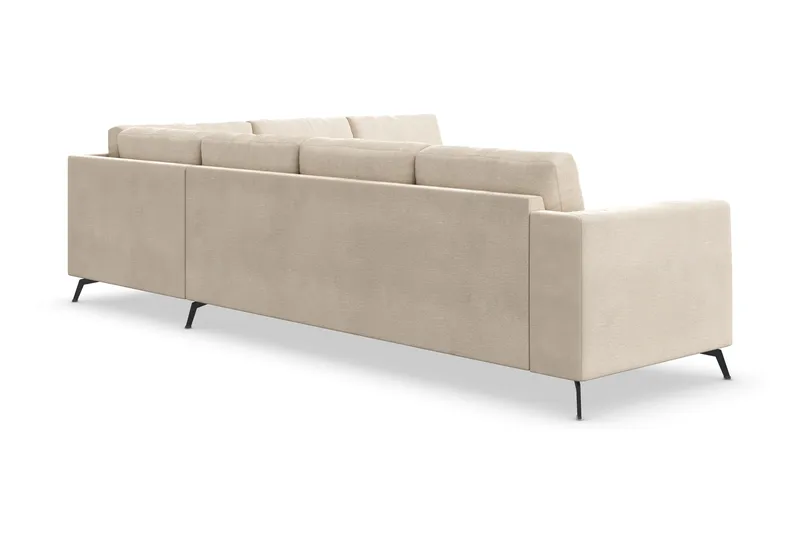 Ocean Lyx 5-personers Vendbar L-formet Hjørnesofa i Fløjl - Beige - Møbler - Sofaer - Hjørnesofa
