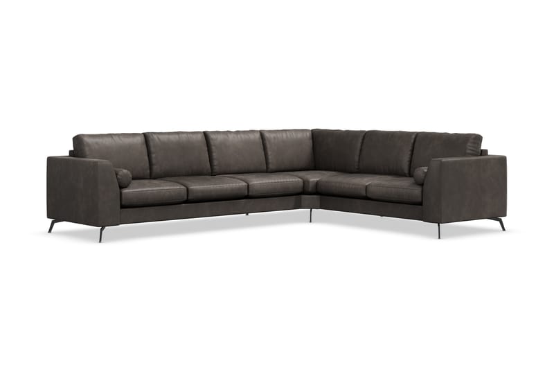 Ocean Lyx 5-personers Vendbar L-formet Hjørnesofa i Kunstlæder - Mørkegrå - Møbler - Sofaer - Hjørnesofa