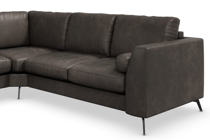 Ocean Lyx 5-personers Vendbar L-formet Hjørnesofa i Kunstlæder - Mørkegrå - Møbler - Sofaer - Hjørnesofa