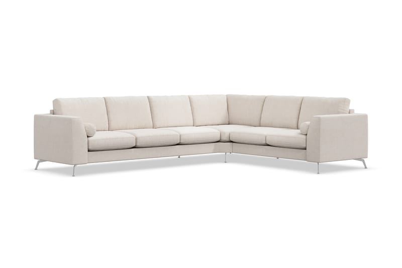 Ocean Lyx 5-personers Vendbar L-formet Hjørnesofa i Stof - Beige - Møbler - Sofaer - Hjørnesofa