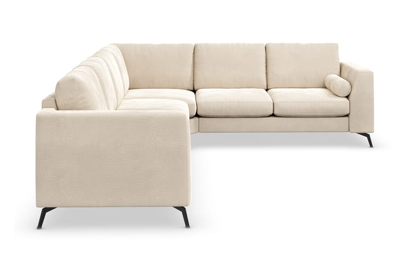 Ocean Lyx 5-personers Vendbar L-formet Hjørnesofa i Fløjl - Beige - Møbler - Sofaer - Hjørnesofa