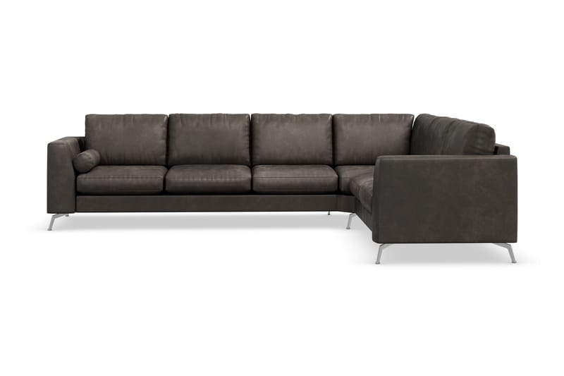 Ocean Lyx 5-personers Vendbar L-formet Hjørnesofa i Kunstlæder - Mørkegrå - Møbler - Sofaer - Hjørnesofa