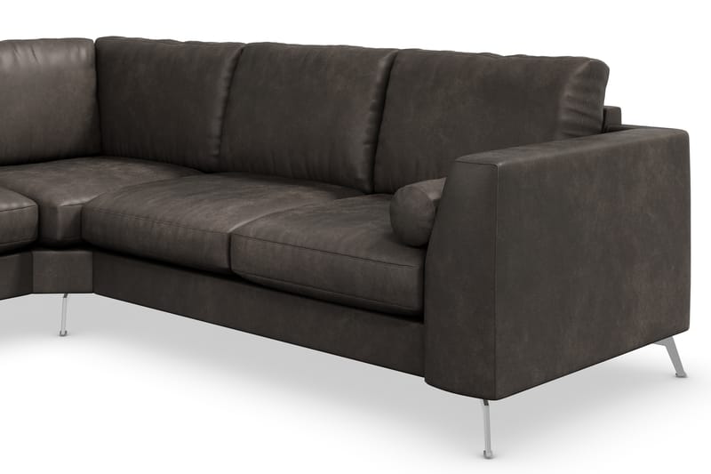 Ocean Lyx 5-personers Vendbar L-formet Hjørnesofa i Kunstlæder - Mørkegrå - Møbler - Sofaer - Hjørnesofa