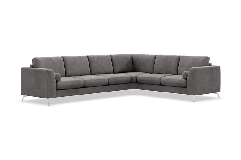 Ocean Lyx 5-personers Vendbar L-formet Hjørnesofa i Manchester - Mørkegrå - Møbler - Sofaer - Hjørnesofa