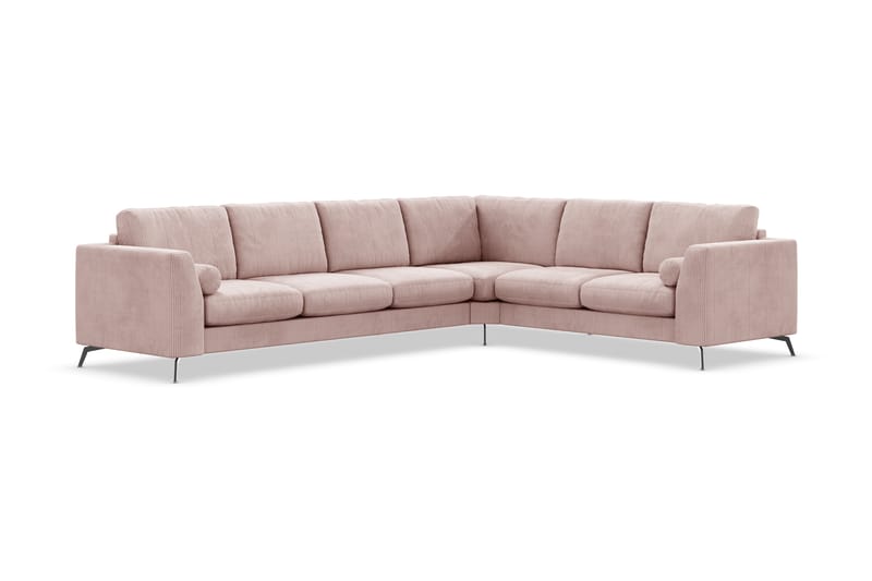 Ocean Lyx 5-personers Vendbar L-formet Hjørnesofa i Manchester - Rosa - Møbler - Sofaer - Hjørnesofa