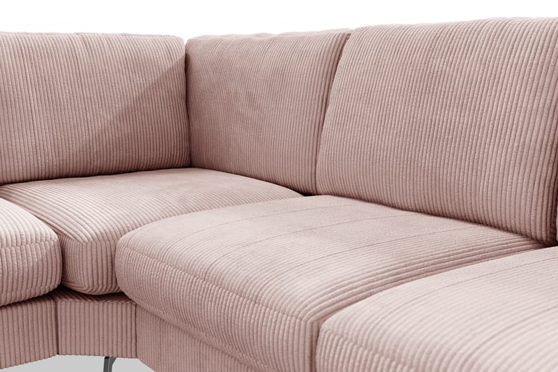 Ocean Lyx 5-personers Vendbar L-formet Hjørnesofa i Manchester - Rosa - Møbler - Sofaer - Hjørnesofa