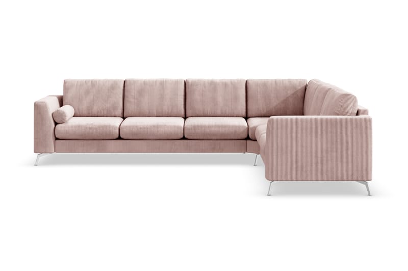 Ocean Lyx 5-personers Vendbar L-formet Hjørnesofa i Manchester - Rosa - Møbler - Sofaer - Hjørnesofa