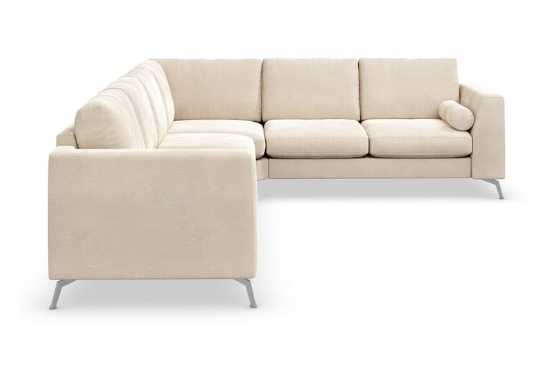 Ocean Lyx 5-personers Vendbar L-formet Hjørnesofa i Fløjl - Beige - Møbler - Sofaer - Hjørnesofa