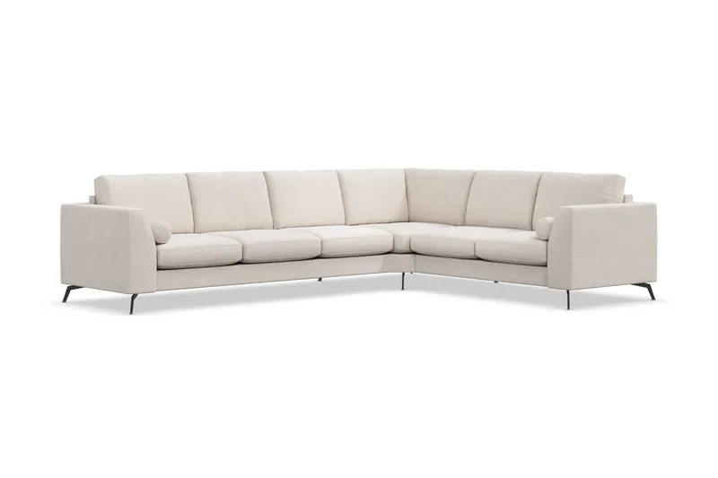 Ocean Lyx 5-personers Vendbar L-formet Hjørnesofa i Stof - Beige - Møbler - Sofaer - Hjørnesofa