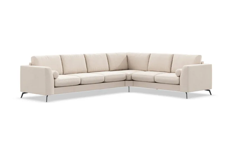 Ocean Lyx 5-personers Vendbar L-formet Hjørnesofa i Stof - Beige - Møbler - Sofaer - Hjørnesofa