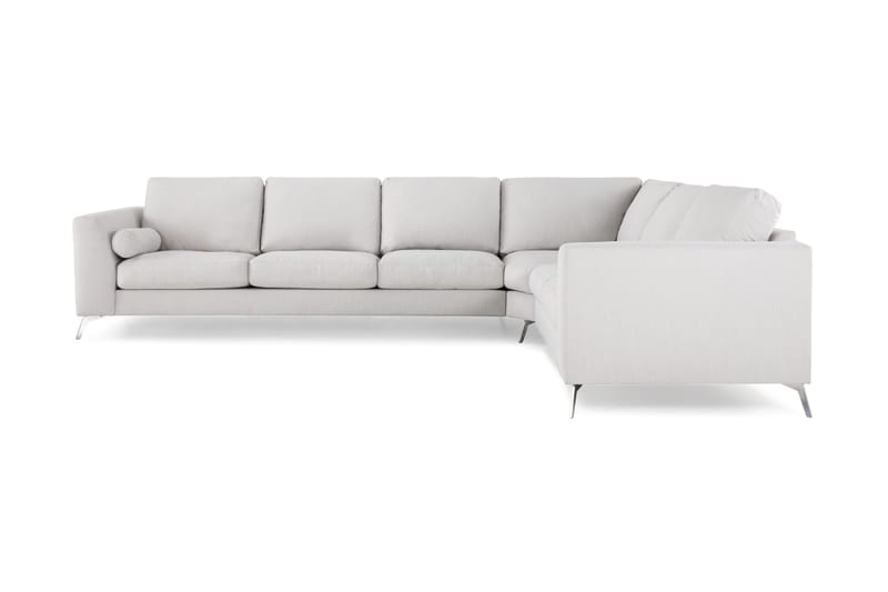 Ocean Lyx 5-personers Vendbar L-formet Hjørnesofa i Stof - Lysegrå - Møbler - Sofaer - Hjørnesofa