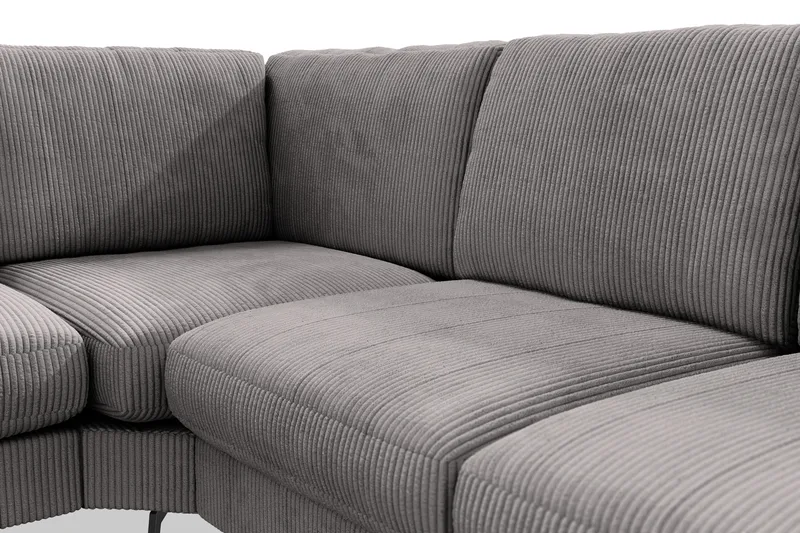 Ocean Lyx 5-personers Vendbar L-formet Hjørnesofa i Manchester - Mørkegrå - Møbler - Sofaer - Hjørnesofa