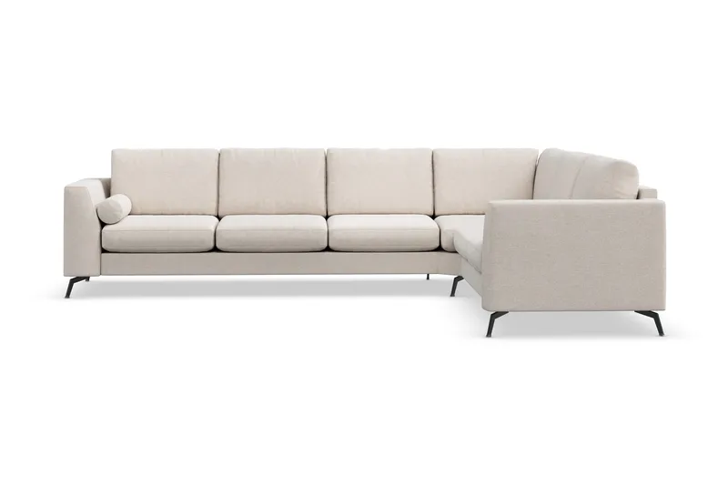 Ocean Lyx 5-personers Vendbar L-formet Hjørnesofa i Stof - Beige - Møbler - Sofaer - Hjørnesofa