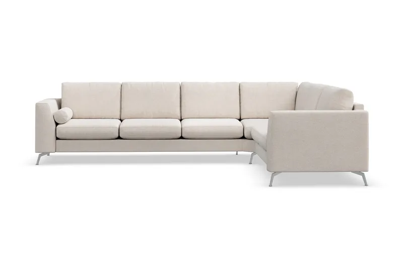 Ocean Lyx 5-personers Vendbar L-formet Hjørnesofa i Stof - Beige - Møbler - Sofaer - Hjørnesofa