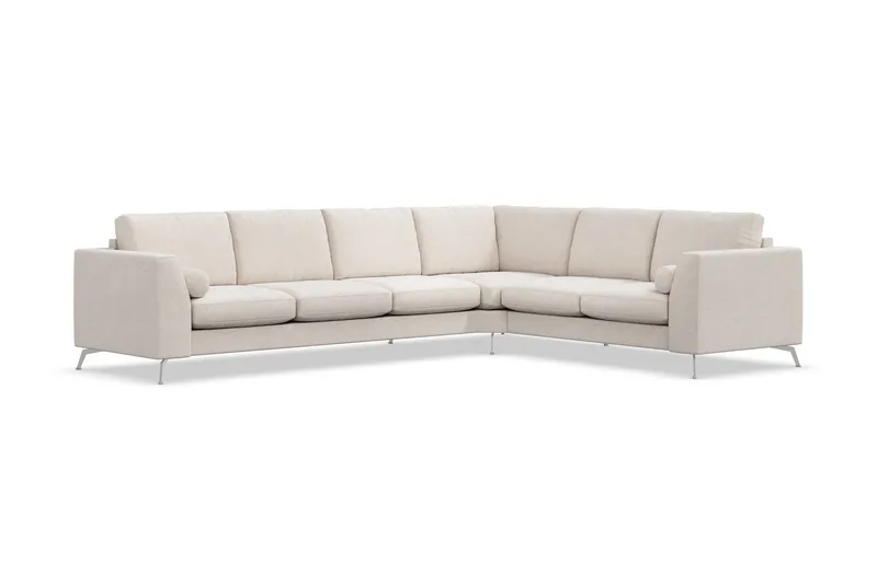 Ocean Lyx 5-personers Vendbar L-formet Hjørnesofa i Stof - Beige - Møbler - Sofaer - Hjørnesofa