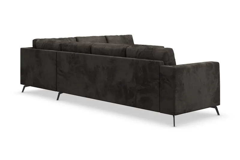 Ocean Lyx 5-personers Vendbar L-formet Hjørnesofa i Fløjl - Mørkegrå - Møbler - Sofaer - Hjørnesofa