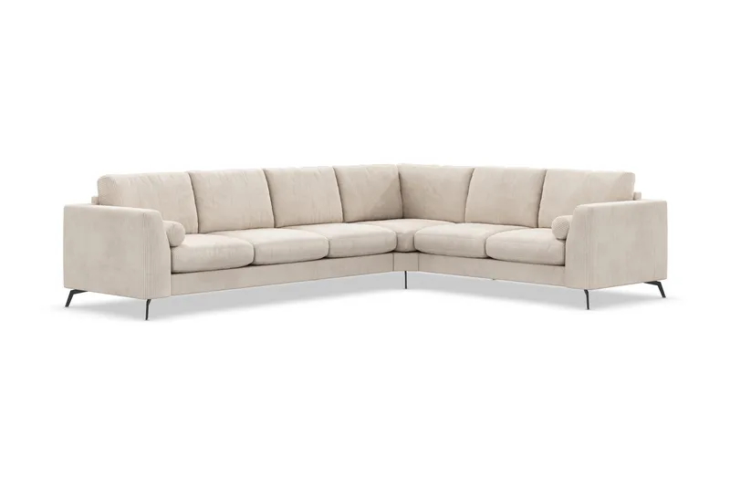 Ocean Lyx 5-personers Vendbar L-formet Hjørnesofa i Manchester - Beige - Møbler - Sofaer - Hjørnesofa