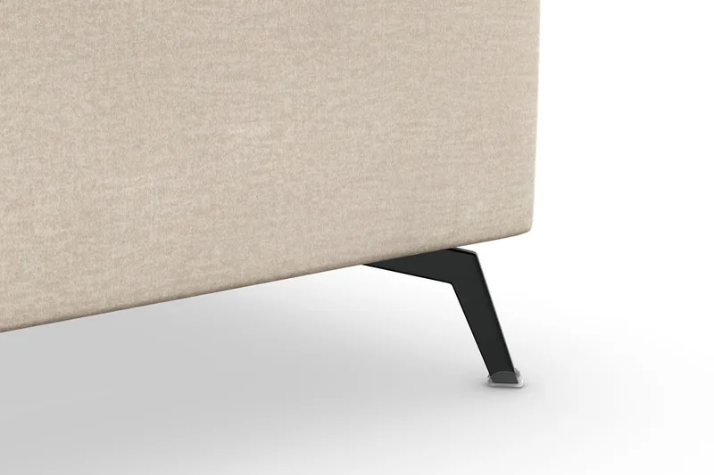 Ocean Lyx 5-personers Vendbar L-formet Hjørnesofa i Fløjl - Beige - Møbler - Sofaer - Hjørnesofa