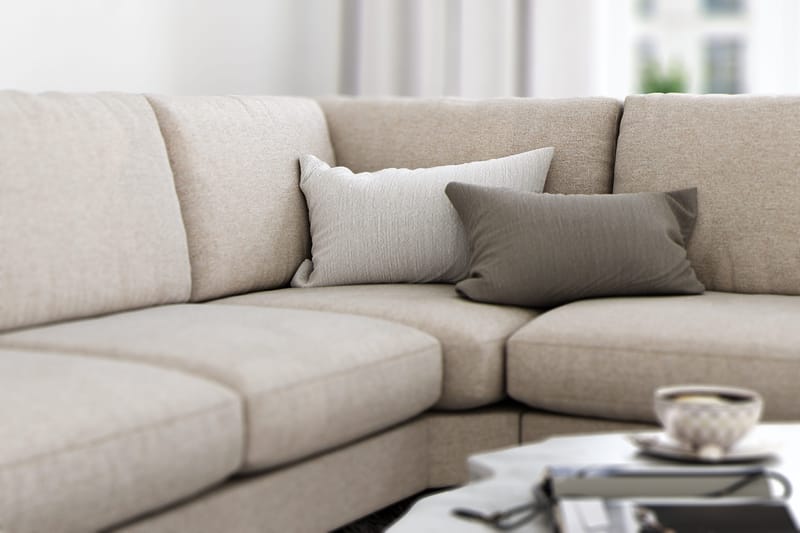 Ocean Lyx 5-personers Vendbar L-formet Hjørnesofa i Stof - Beige - Møbler - Sofaer - Hjørnesofa
