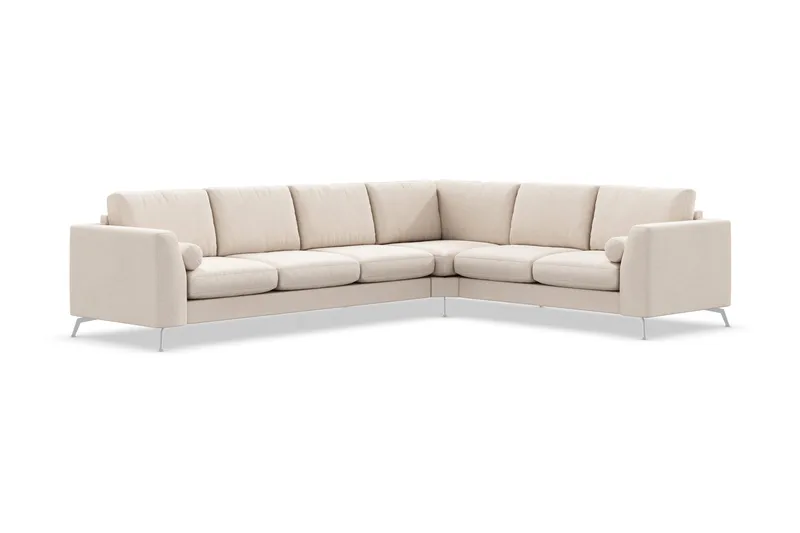 Ocean Lyx 5-personers Vendbar L-formet Hjørnesofa i Stof - Beige - Møbler - Sofaer - Hjørnesofa
