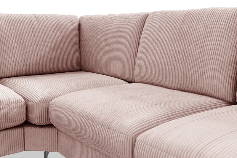 Ocean Lyx 5-personers Vendbar L-formet Hjørnesofa i Manchester - Rosa - Møbler - Sofaer - Hjørnesofa