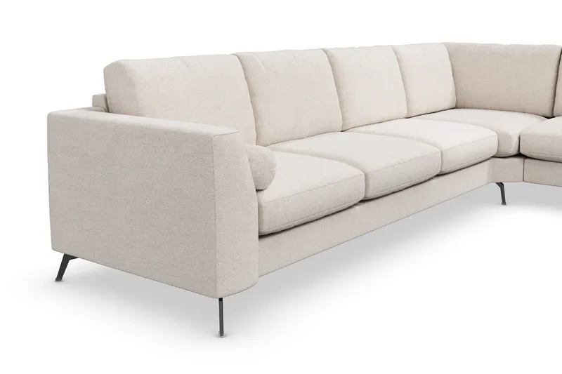 Ocean Lyx 5-personers Vendbar L-formet Hjørnesofa i Stof - Beige - Møbler - Sofaer - Hjørnesofa