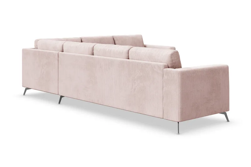 Ocean Lyx 5-personers Vendbar L-formet Hjørnesofa i Manchester - Rosa - Møbler - Sofaer - Hjørnesofa