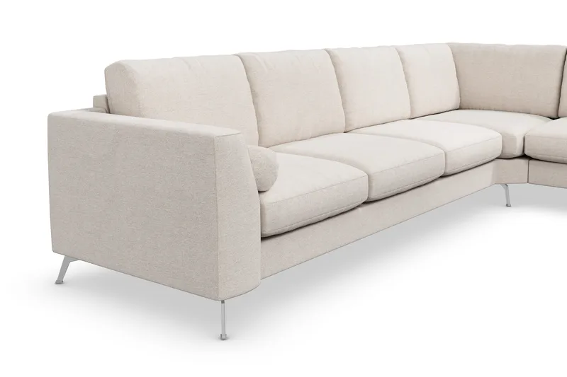 Ocean Lyx 5-personers Vendbar L-formet Hjørnesofa i Stof - Beige - Møbler - Sofaer - Hjørnesofa