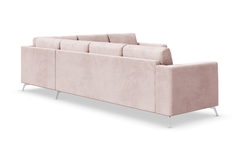 Ocean Lyx 5-personers Vendbar L-formet Hjørnesofa i Manchester - Rosa - Møbler - Sofaer - Hjørnesofa