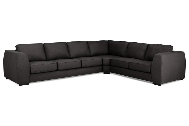 Optus 5-personers Venstrevendt L-formet Hjørnesofa i Stof - Mørkegrå - Møbler - Sofaer - Hjørnesofa