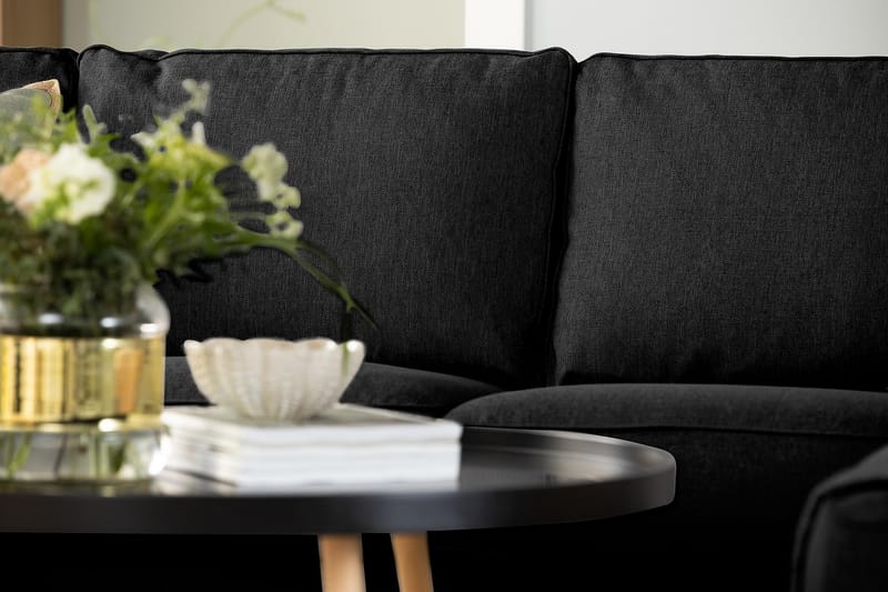 Optus 5-personers Vendbar U-formet Hjørnesofa med Divan i Stof - Sort - Møbler - Sofaer - Hjørnesofa - Hjørnesofa med chaiselong
