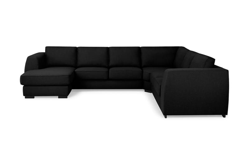 Optus 5-personers Vendbar U-formet Hjørnesofa med Divan i Stof - Sort - Møbler - Sofaer - Hjørnesofa - Hjørnesofa med chaiselong