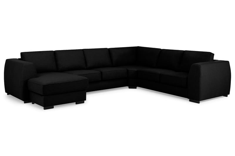 Optus 5-personers Vendbar U-formet Hjørnesofa med Divan i Stof - Sort - Møbler - Sofaer - Hjørnesofa - Hjørnesofa med chaiselong