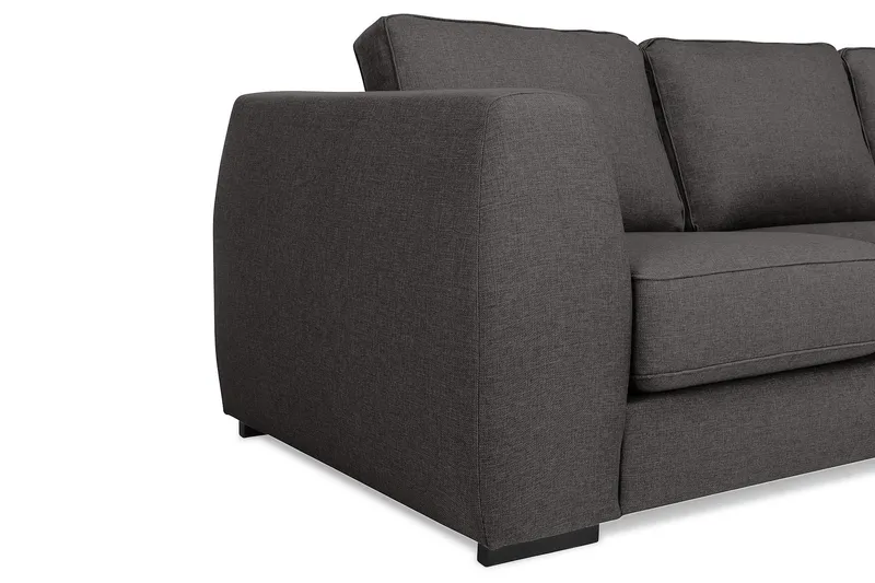 Optus 5-personers Venstrevendt L-formet Hjørnesofa i Stof - Mørkegrå - Møbler - Sofaer - Hjørnesofa