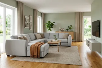 Optus 5-personers hjørnesofa med vendbar chaiselong - Lysegrå - Møbler - Sofaer - Hjørnesofa - Hjørnesofa med chaiselong