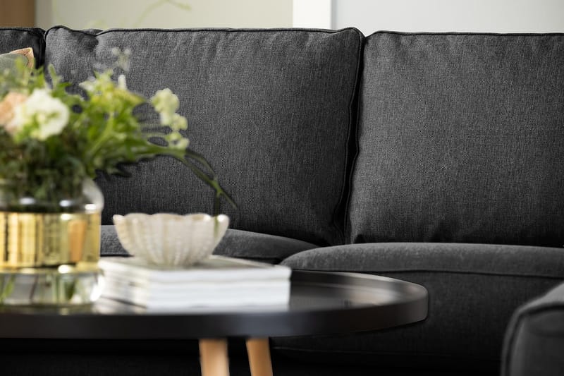 Optus 5-personers Venstrevendt L-formet Hjørnesofa i Stof - Mørkegrå - Møbler - Sofaer - Hjørnesofa