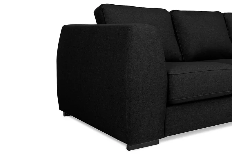 Optus 5-personers Venstrevendt L-formet Hjørnesofa i Stof - Sort - Møbler - Sofaer - Hjørnesofa