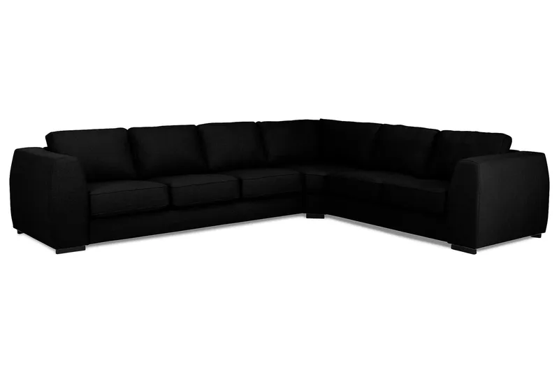 Optus 5-personers Venstrevendt L-formet Hjørnesofa i Stof - Sort - Møbler - Sofaer - Hjørnesofa