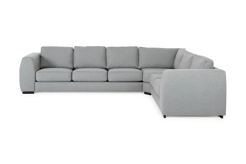 Optus 5-personers Venstrevendt L-formet Hjørnesofa i Stof, Lysegrå